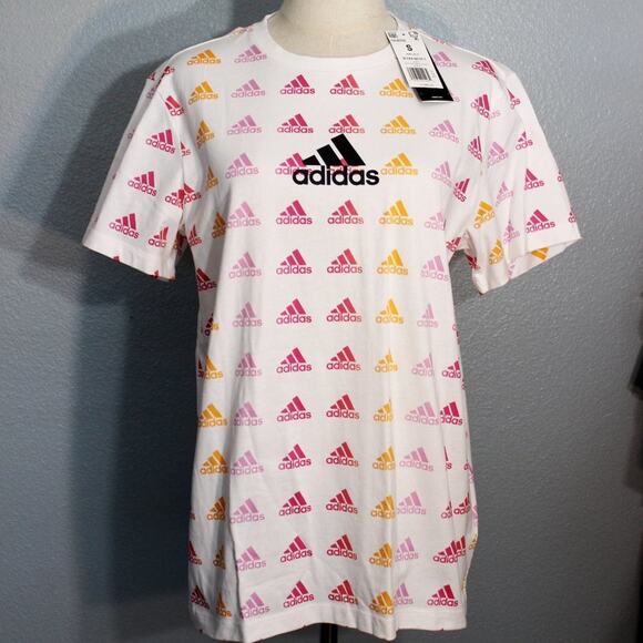 Adidas Gradient Logo Boyfriend Tee Size Small NWT - Picture 1 of 6